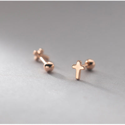 Aretes de Plata Esterlina 925 Diseño Cruz para Mujer - Image 4