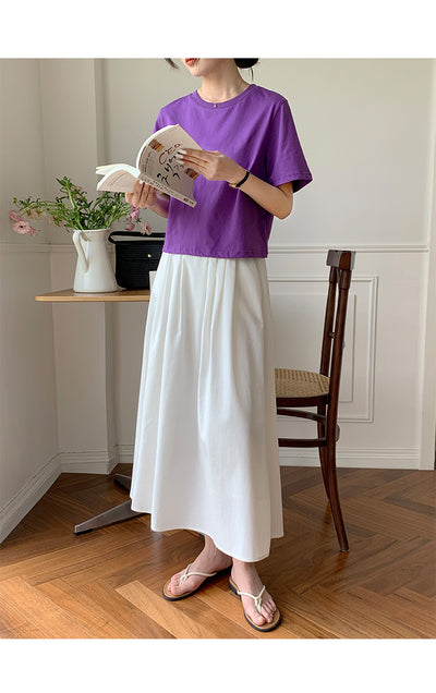 Falda A-línea Corta de Algodón y Lino - Corte Slim - Image 32