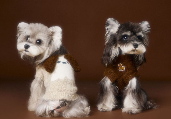 Chaleco Tejido para Perros Schnauzer y Bichón - Diseño 3D con Orejas