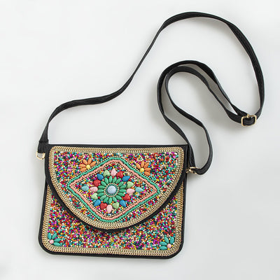 Bolso Bohemio Étnico con Cuentas y Compartimiento para Teléfono - Image 20