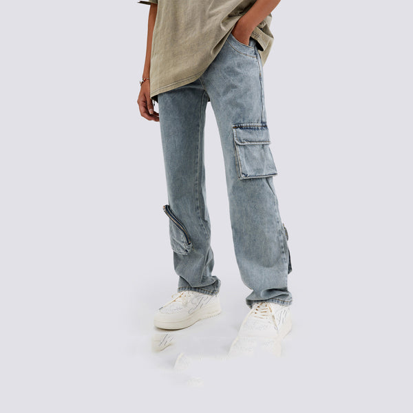 Jeans Casuales Holgados de Corte Recto para Hombre
