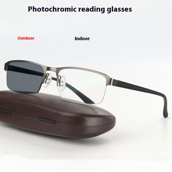 Gafas de Lectura Fotocromáticas con Armazón de Aleación y Protección Solar