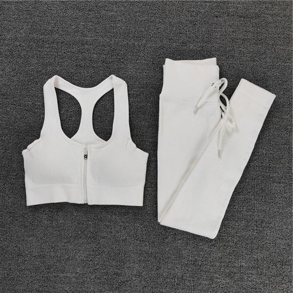 Conjunto de Yoga Deportivo para Mujer - Blusa Manga Corta Color Sólido - Image 8