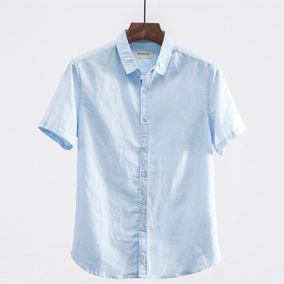 Camisa Casual de Lino con Cuello Cuadrado - Manga Corta Verano - Image 8