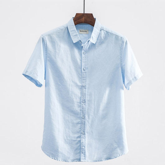 Camisa Casual de Lino con Cuello Cuadrado - Manga Corta Verano - Image 8