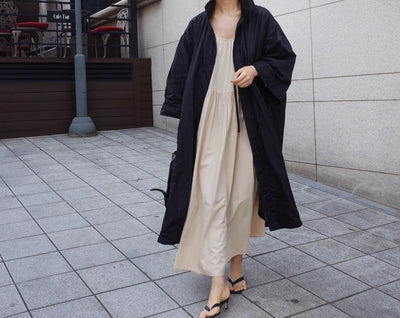 Abrigo Largo Tipo Gabardina para Mujer Talla Grande - Primavera y Otoño - Image 43