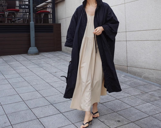 Abrigo Largo Tipo Gabardina para Mujer Talla Grande - Primavera y Otoño - Image 43