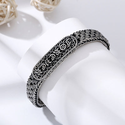Pulsera de Plata 925 con Patrón de Hierba Tang Retro - Image 5