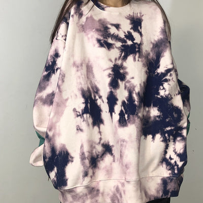 Suéter Hombre Tie-Dye Retro Japonés con Virgen María y Costuras Artesanales - Image 5
