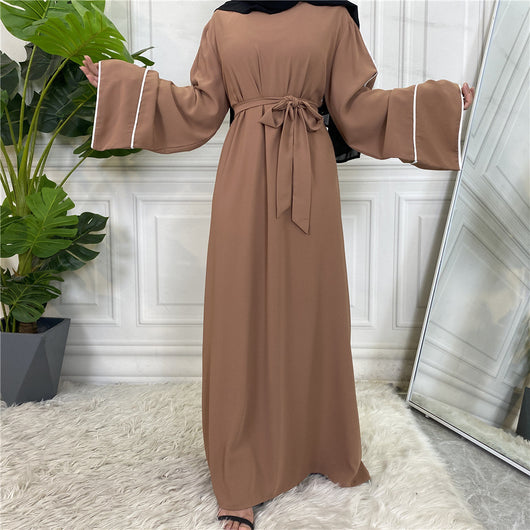 Vestido Blanco Liso Talla Grande para Mujer con Cordones Laterales - Image 8