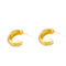 Aretes Dorados en Forma de C - Diseño Elegante y Minimalista