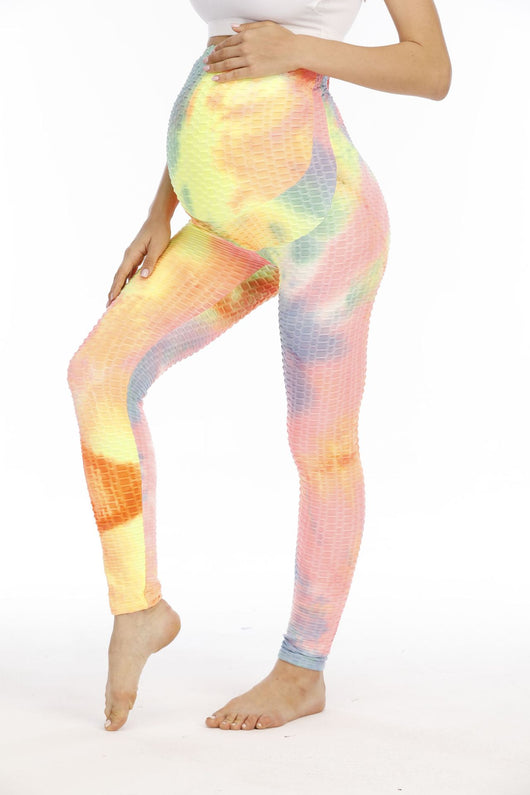 Pantalones de Maternidad Yoga Tie-Dye Cadera Ancha - Image 7