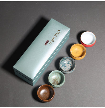 Juego de Té Kung Fu de Porcelana Cocida en Horno - Set de 5 Tazas Premium con Caja de Regalo - Image 4
