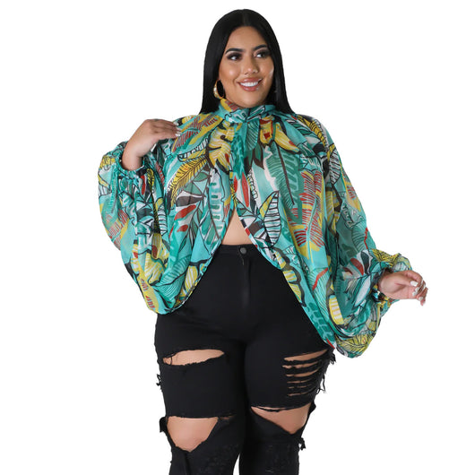 Blusa de Gasa Talla Grande con Cuello Redondo y Tirantes Ajustables - Image 8