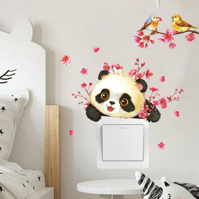 Vinilo Decorativo Rama de Cerezo con Panda Gigante - Image 4
