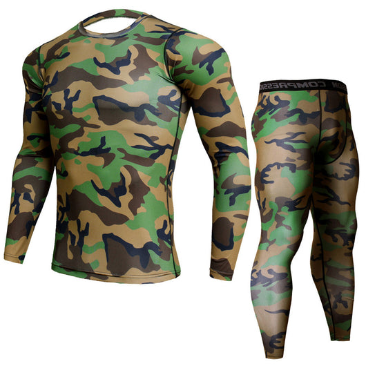 Conjunto Deportivo Ajustado de Manga Larga Secado Rápido para Hombre - Image 19