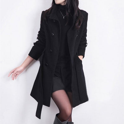 Abrigo de Lana Mujer Largo Estilo Coreano - Image 11