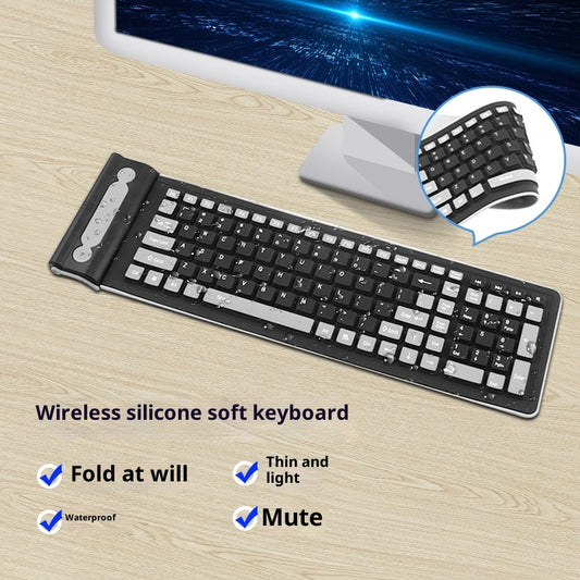 Teclado Inalámbrico Plegable Silicona Resistente al Agua 24g