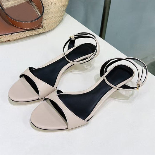 Sandalias Retro de Cuero con Tacón Kitten - Estilo Francés Abierto - Image 8