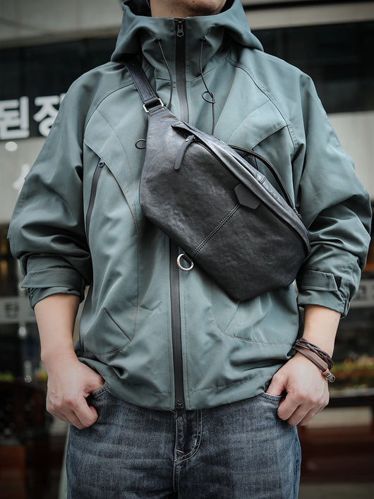 Bolsa de Pecho de Cuero para Hombre con Correa Cruzada - Image 6