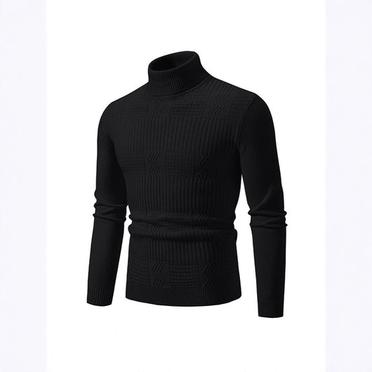 Suéter Jacquard Hombre en Color Sólido para Abrigo - Image 3