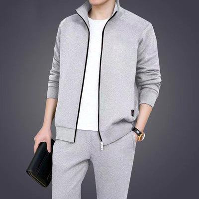 Conjunto Deportivo de 2 Piezas Talla Grande - Cardigan Casual Primavera Otoño