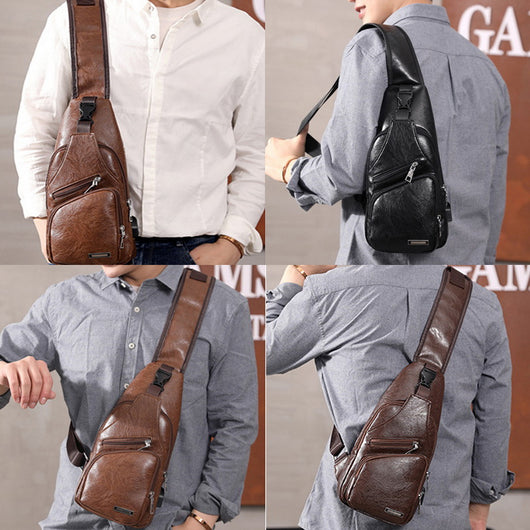 Bolsa Pecho Hombre con Carga USB - Bandolera Diagonal Impermeable - Image 6
