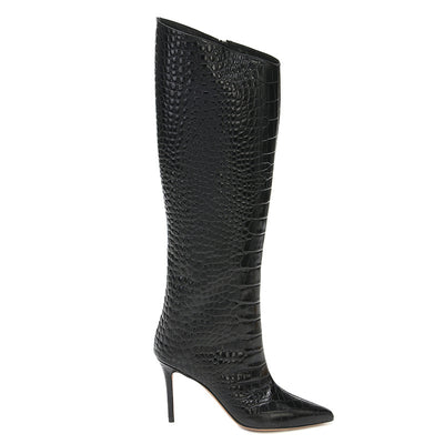 Botas Stiletto Hasta la Rodilla con Punta Afilada y Cierre Interno - Image 9