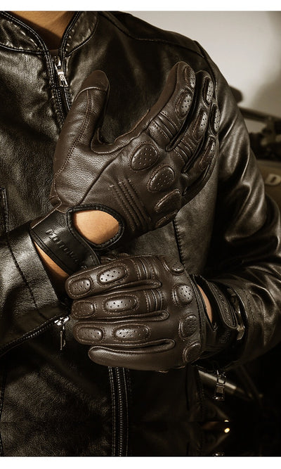 Guantes de Cuero para Motociclismo Off-Road con Protección Reforzada - Image 3