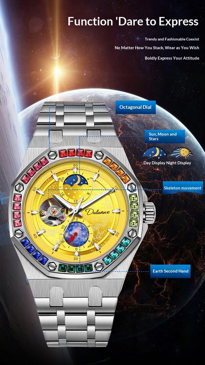 Reloj Mecánico Luminoso Impermeable Hombre - Serie Cielo Estrellado - Image 28