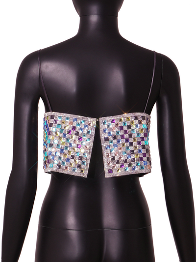 Top Tipo Bikini con Cadena de Diamantes y Lámina Metálica - Image 18