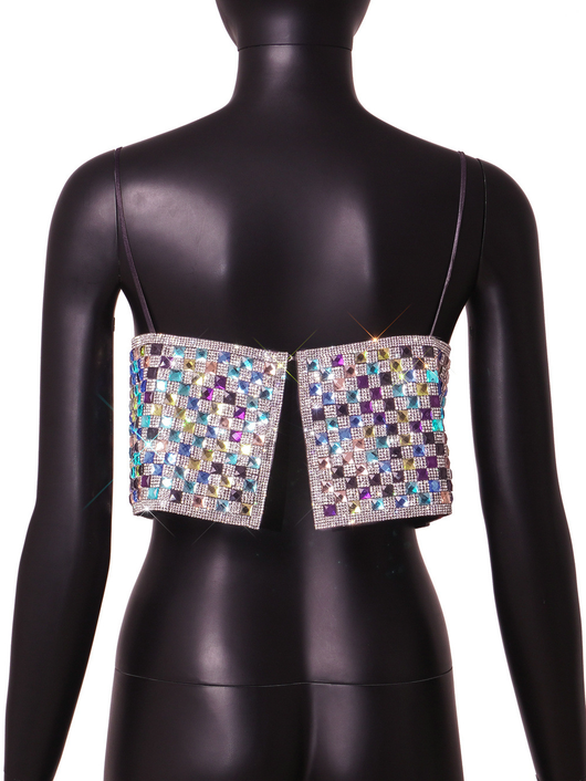 Top Tipo Bikini con Cadena de Diamantes y Lámina Metálica - Image 18