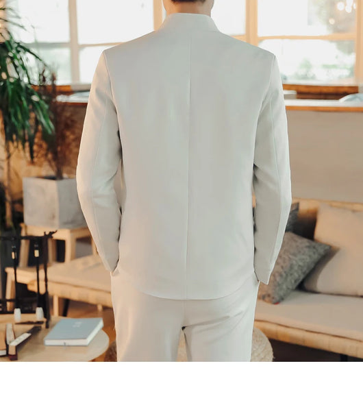 Traje Chino Tradicional Bordado Slim Fit con Cuello Mao - Image 22