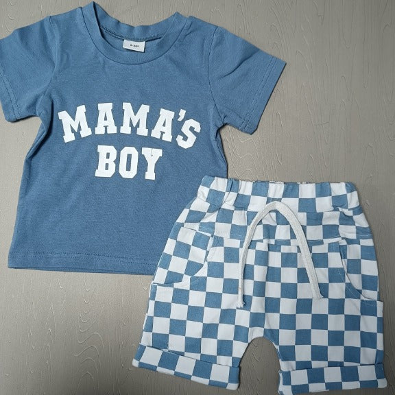 Conjunto Dos Piezas: Short y Blusa Cuello Redondo a Cuadros