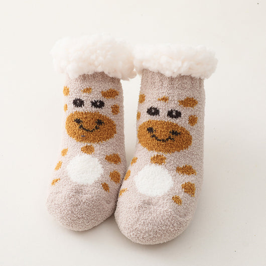 Calcetines Navideños Cordero Terciopelo Coral para Niños - Image 6