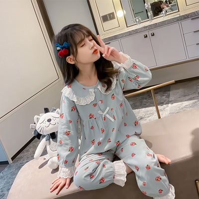 Pijama Infantil de Algodón con Diseño Animado para Niñas - Image 4