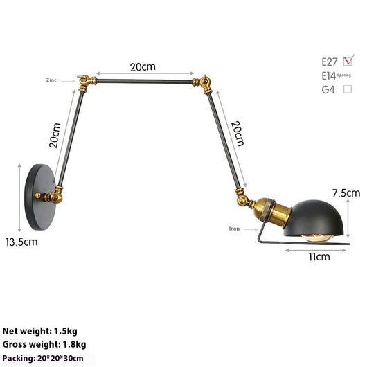 Lámpara LED de Pared Articulada para Estudio y Dormitorio - Image 6