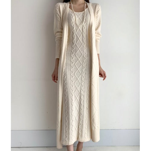 Cardigan de Lino con Vestido Tejido Integrado - Image 4
