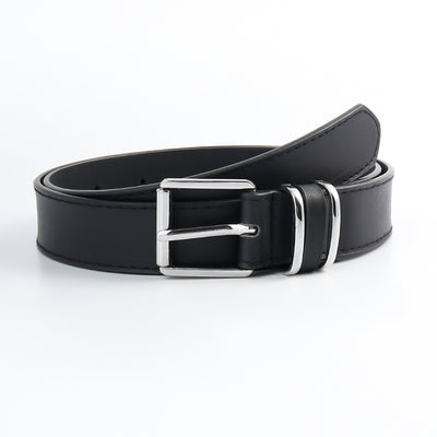 Cinturón Unisex Casual Retro con Hebilla Cuadrada Plateada - Image 10