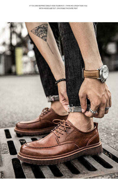 Zapatos de Cuero Casual Estilo Británico - Versátiles y Elegantes - Image 18