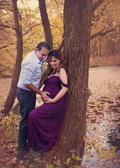 Vestido de Maternidad Corto con Encaje y Cola Elegante - Image 6