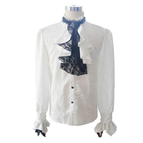 Camisa Medieval Retro Europeo Estilo Corte Británico para Hombre
