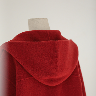 Abrigo de Lana Doble Faz Rojo Retro para Mujer - Image 13