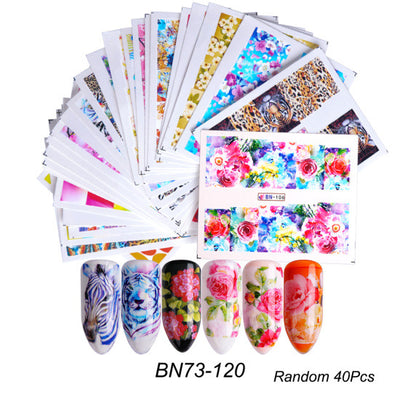 Set de Stickers para Uñas con Flores de Encaje Blanco y Negro - Image 27
