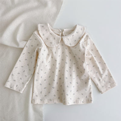 Blusa Infantil a Cuadros con Detalle Floral para Niña - Image 6