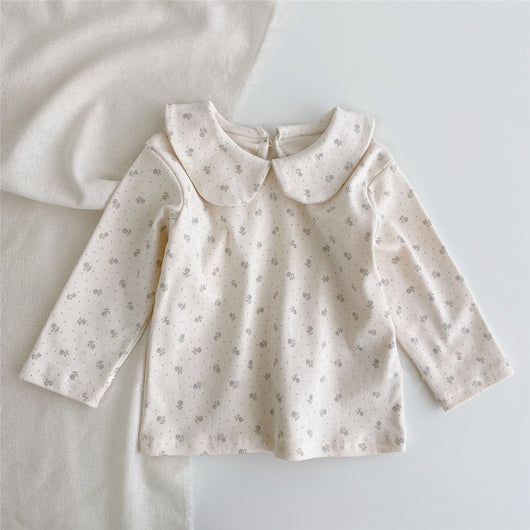 Blusa Infantil a Cuadros con Detalle Floral para Niña - Image 6