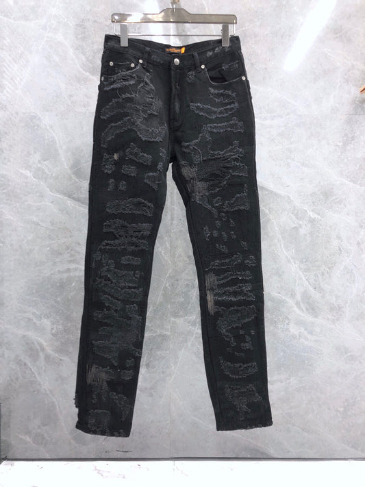 Jeans Azul y Negro con Bordado de Vaca - Image 2