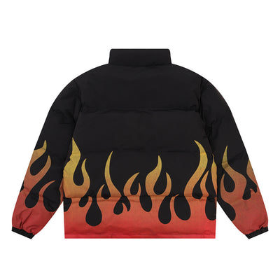 Abrigo de Algodón Grueso con Cuello Alzado y Estampado Flama - Aislante Térmico para Invierno - Image 2