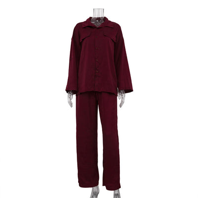 Conjunto Ejecutivo: Blusa Suelta con Solapa y Pantalón Talle Alto - Image 12