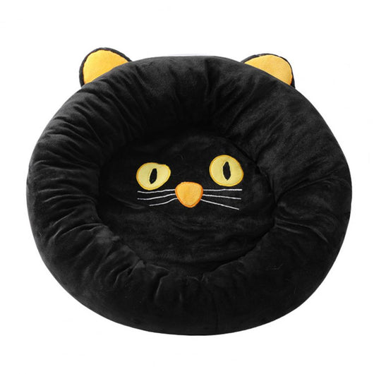 Cama Nido para Gatos en Forma de Gato Negro - Cómoda y Acogedora con Soporte Cervical